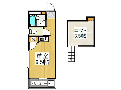 リバーグリーン(ワンルーム/1階)の間取り写真