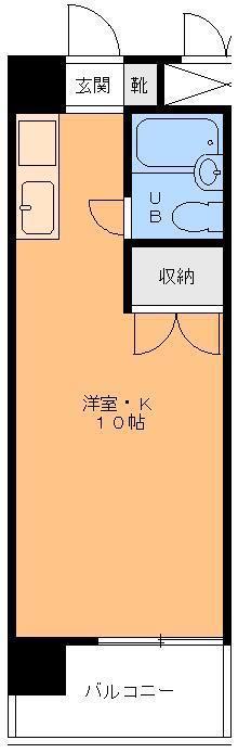 ガーデンハイツ緑町(ワンルーム/1階)の間取り写真