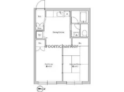 マグノリアイースト(2DK/1階)の間取り写真