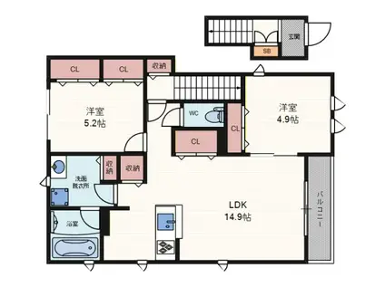 トレイル上福島(1LDK/1階)の間取り写真