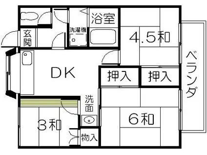 新町コーポ(3K/2階)の間取り写真