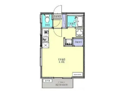 ローズマリー(ワンルーム/2階)の間取り写真