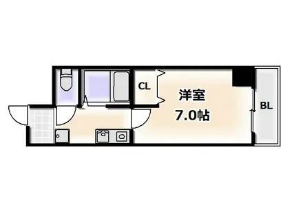 グランディール阪南町Ⅱ番館(1K/2階)の間取り写真