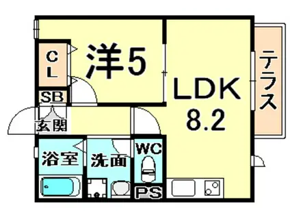 アートフィールズ(1LDK/1階)の間取り写真