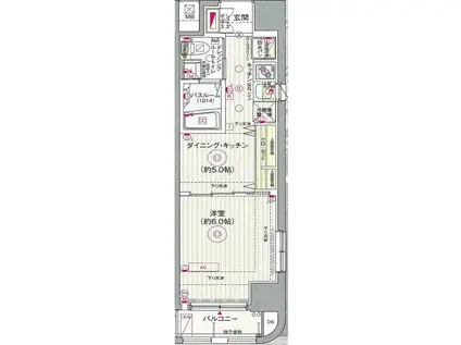 エステムプラザ日本橋レジェンド(1DK/4階)の間取り写真