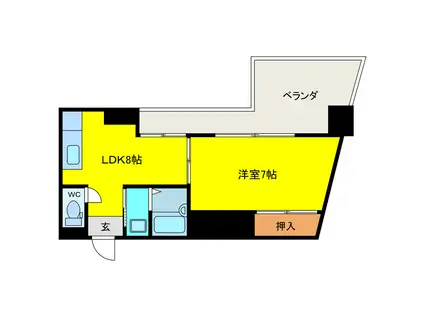 コーポインディアン(1LDK/4階)の間取り写真