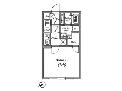 リーガランド早稲田(1K/1階)の間取り写真