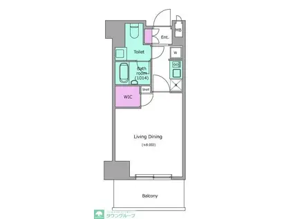 レジディア杉並方南町(1K/4階)の間取り写真