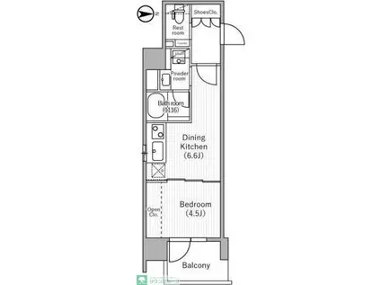 NIDO MOTOASAKUSA(1DK/13階)の間取り写真