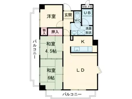 サンモール川上II(3LDK/4階)の間取り写真