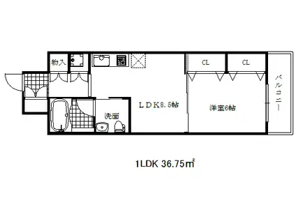 レジーナ(1LDK/10階)の間取り写真