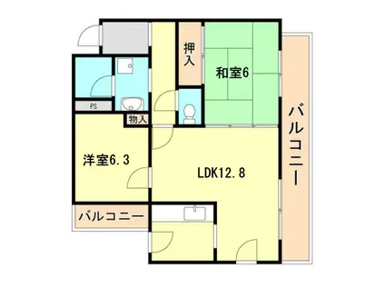 第2テルアキビル(2LDK/4階)の間取り写真