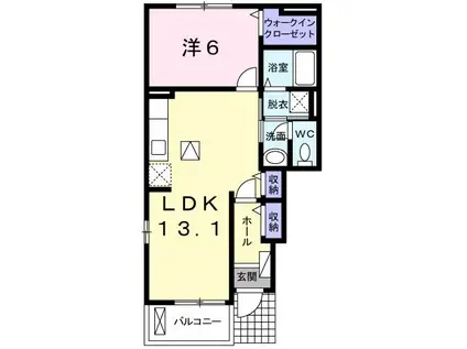 ヴァンヴェールII(1LDK/1階)の間取り写真