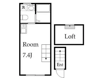 アルビオンシティ笹塚(ワンルーム/2階)の間取り写真