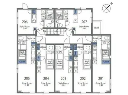 ミレドゥーエ下北沢I(ワンルーム/2階)の間取り写真