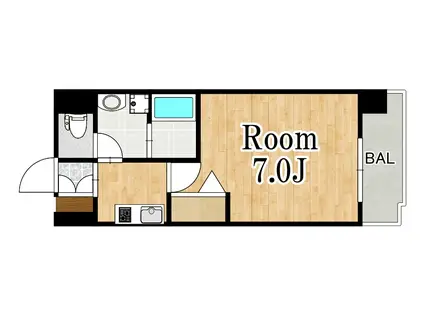 LUXE東三国(1K/3階)の間取り写真