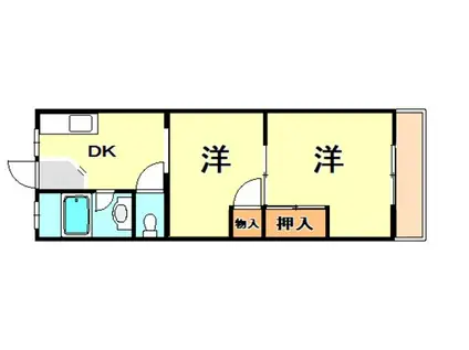 平野マンション(2DK/4階)の間取り写真