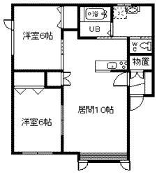 アルト10(2LDK/1階)の間取り写真