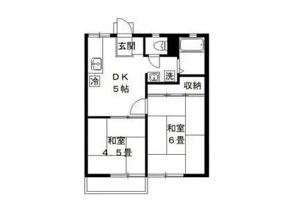 小野寺ハイツB(2DK/1階)の間取り写真