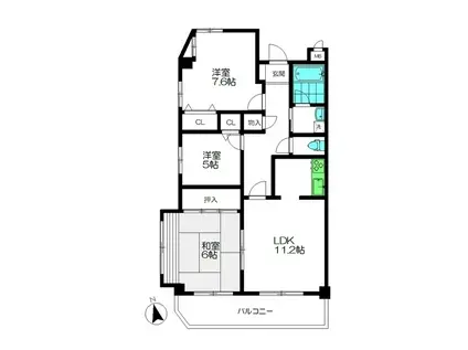 ステラII(3LDK/5階)の間取り写真
