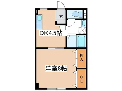 芙蓉アネックス(1DK/1階)の間取り写真