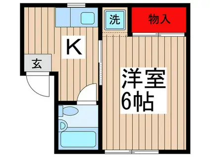 パルフェ南行徳(1K/1階)の間取り写真