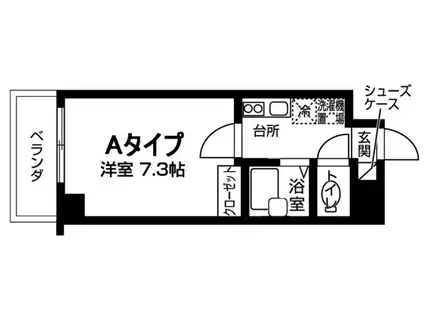 アヴァンセクール町屋(1K/3階)の間取り写真