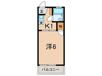シャンポール藤井(1K/2階)の間取り写真