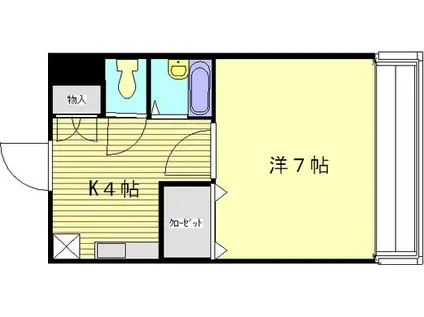 戸坂よつばビル(1K/8階)の間取り写真