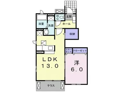 メゾンフレイズC(1LDK/1階)の間取り写真