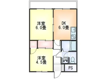 メゾン北馬込(2DK/3階)の間取り写真