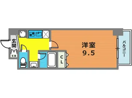 レン元町駅前(1K/2階)の間取り写真