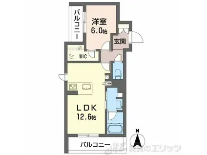 パルコートII(1LDK/2階)の間取り写真