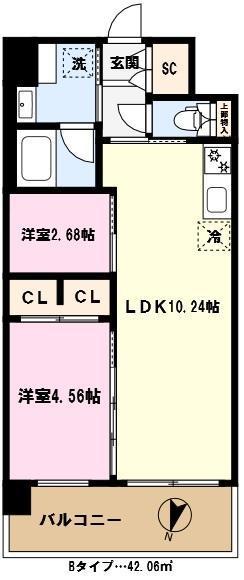 プレジオ川口(1SLDK/14階)の間取り写真