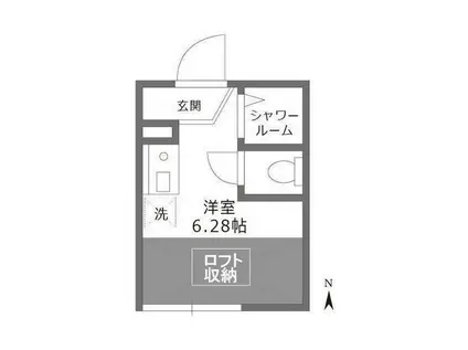 東急世田谷線 徒歩5分 敷礼無 3月下旬入居可 ロフト有(ワンルーム/2階)の間取り写真