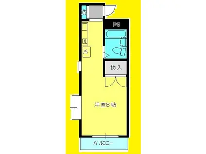 サンライズテラス橋本(ワンルーム/3階)の間取り写真