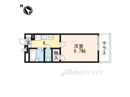 レオパレスカルム大津(1K/1階)の間取り写真