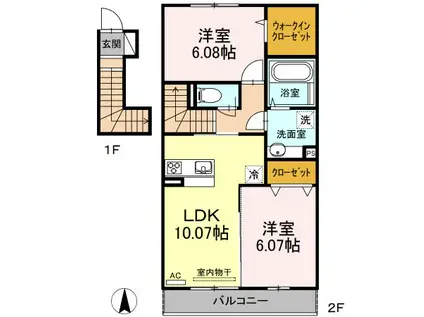 COMFORTAS K(2LDK/2階)の間取り写真