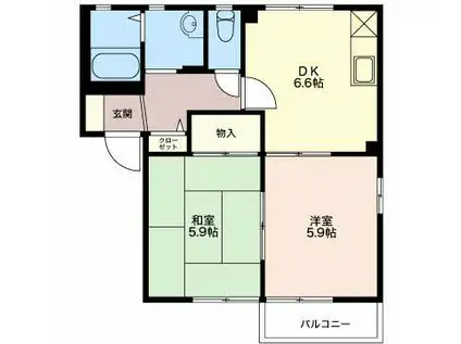 フォーレスM(2DK/2階)の間取り写真