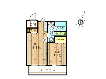グランソレイユ(1LDK/1階)の間取り写真