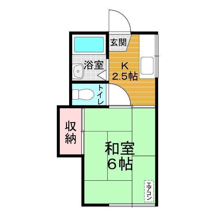 第2いしみつハイツ(1K/2階)の間取り写真