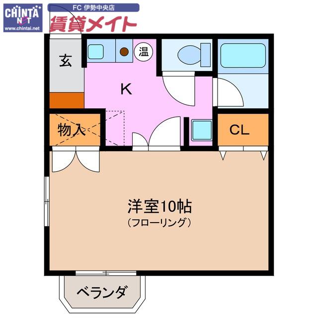 メゾン倉田山(1K/2階)の間取り写真