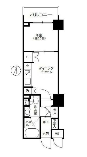 アルシオン生田サンクロールヒルズ(1DK/2階)の間取り写真
