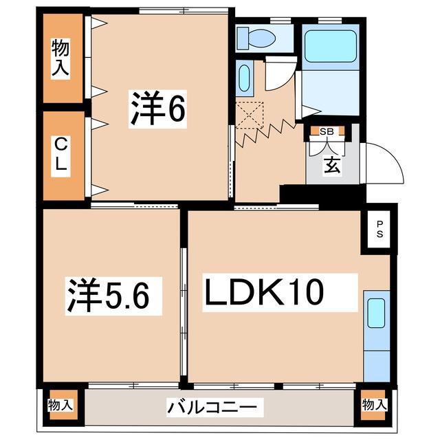 昭和コーポ(2LDK/4階)の間取り写真