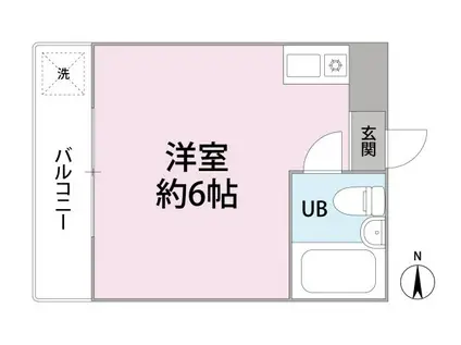 グリーンフジハイツ(ワンルーム/1階)の間取り写真