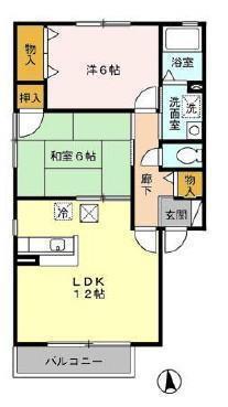 マルクイーンC(2LDK/2階)の間取り写真