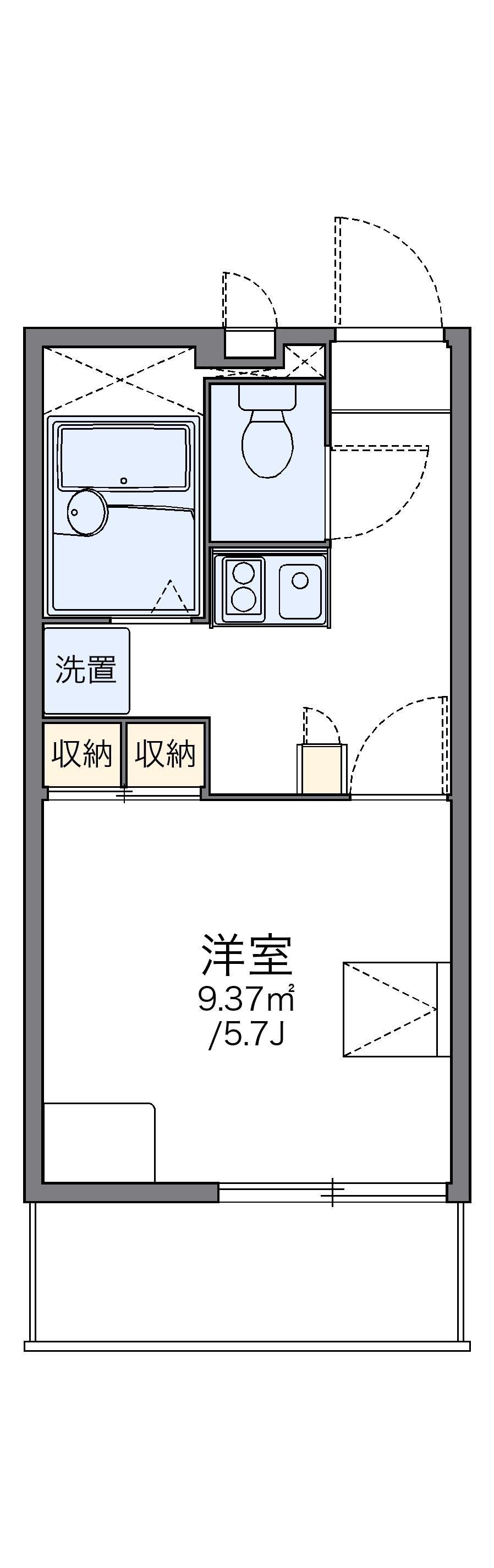 レオパレス月隈南(1K/1階)の間取り写真