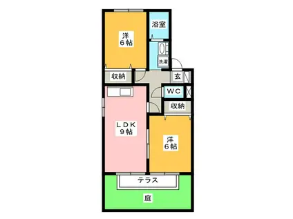 セジュールNA(2LDK/1階)の間取り写真