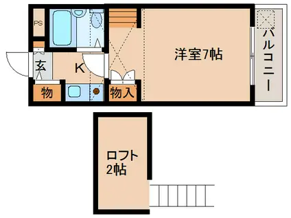 シティパレス21佐保川PーII(1K/3階)の間取り写真