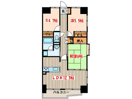 ネオハイツ上杉II(2SLDK/8階)の間取り写真